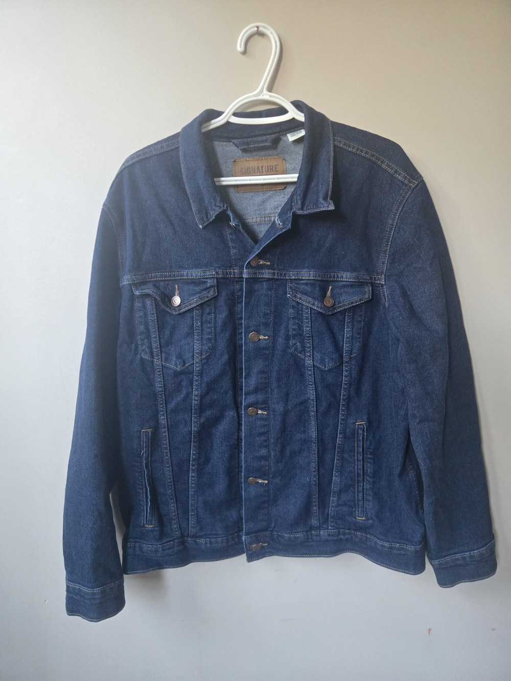 Levi's Signature Dark Wash Denim Trucker Jacket Men's Large
